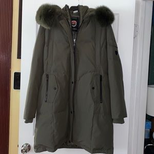 Fox fur hooded parka